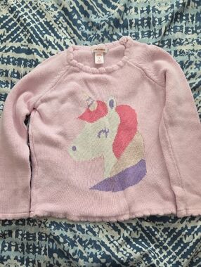 Joe Fresh Light Pink Unicorn Pullover with Multicolor Mane